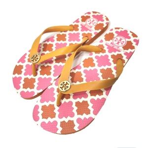 Tory Burch Pink and Orange Slippers